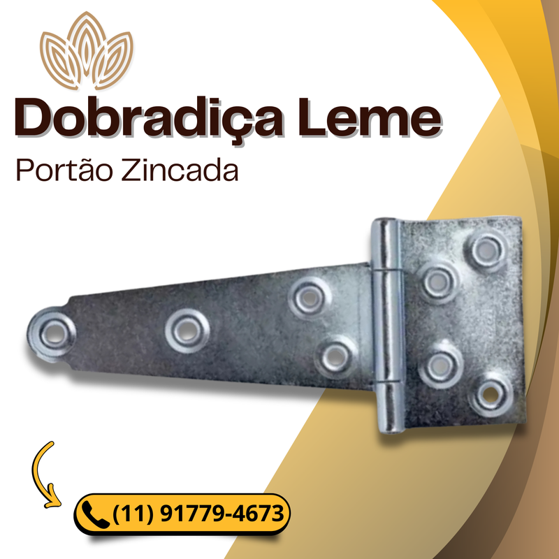 DOBRADIÇA LAME PORTÃO ZINCADO