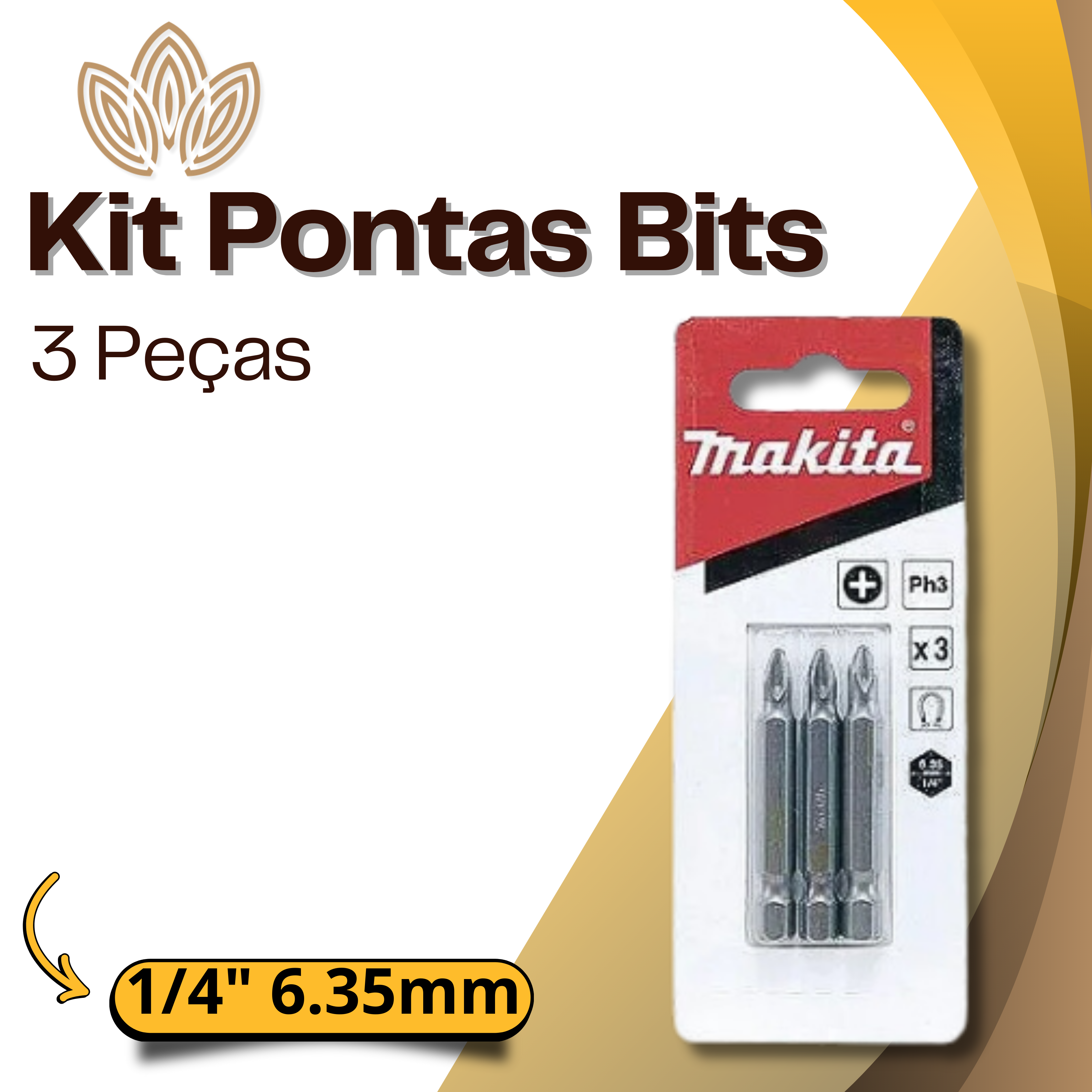 KIT PONTAS BITS 3 PEÇAS B-25214