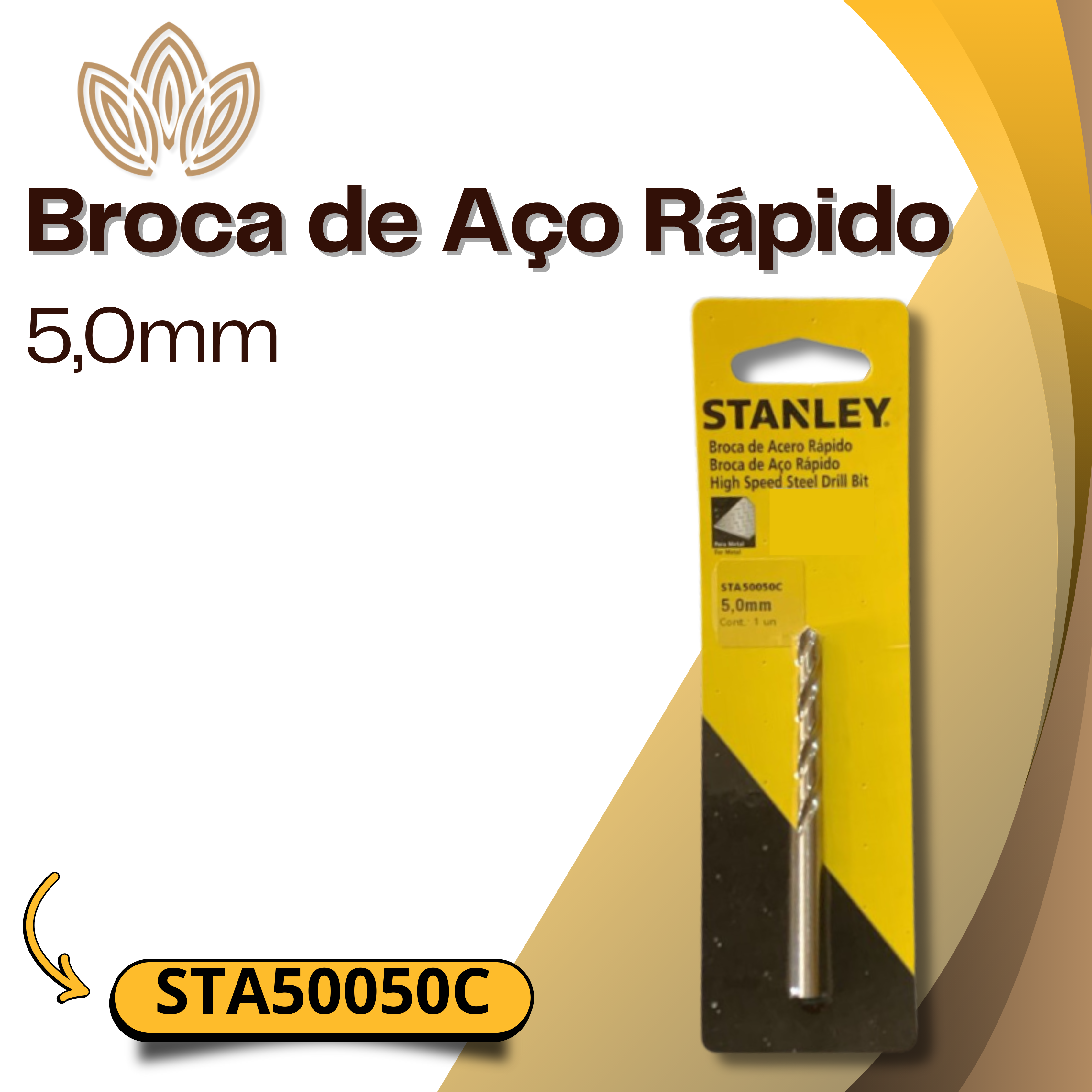 BROCA DE AÇO RÁPIDO 5mm
