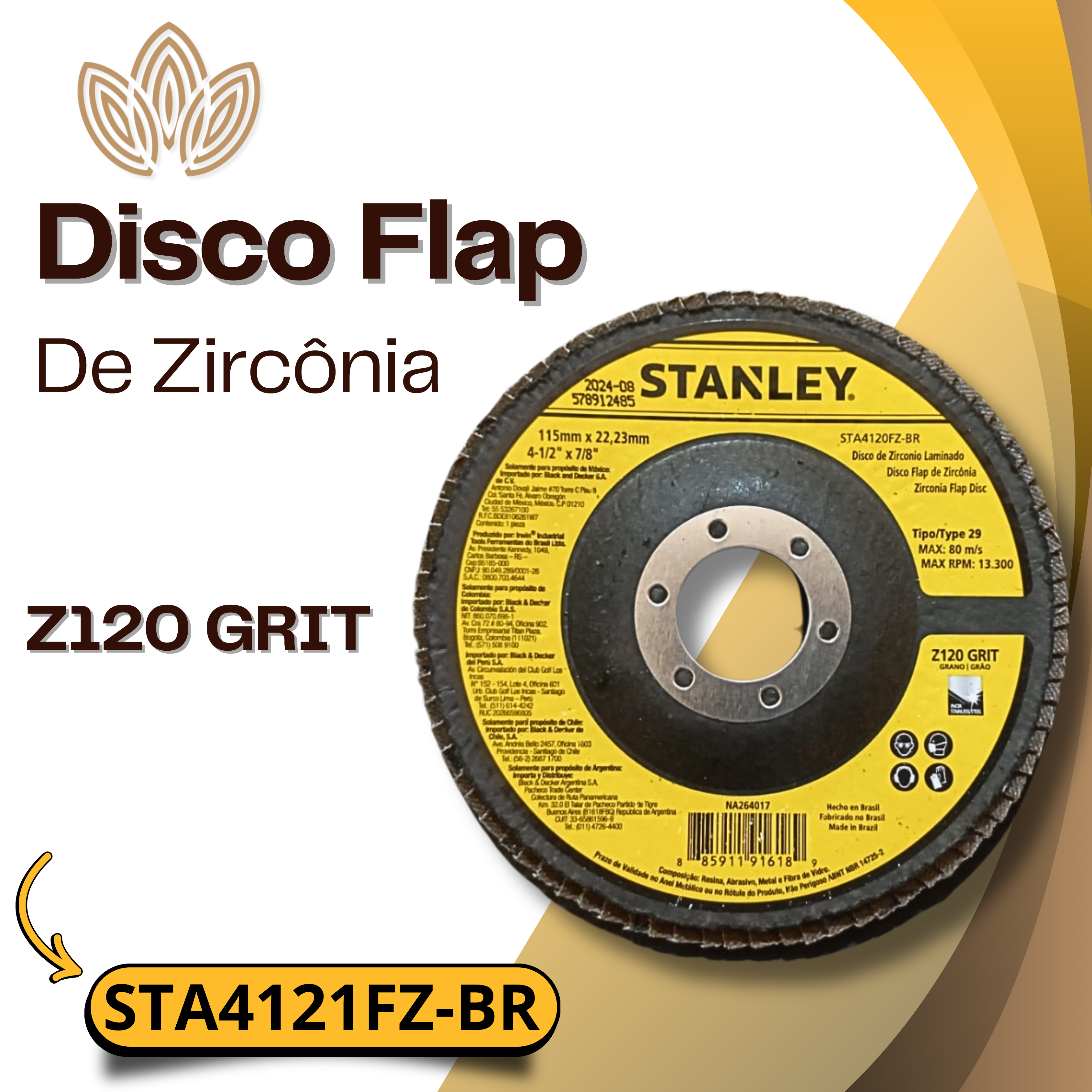 DISCO FLAP DE ZIRCÔNIA STA4121FZ-BR