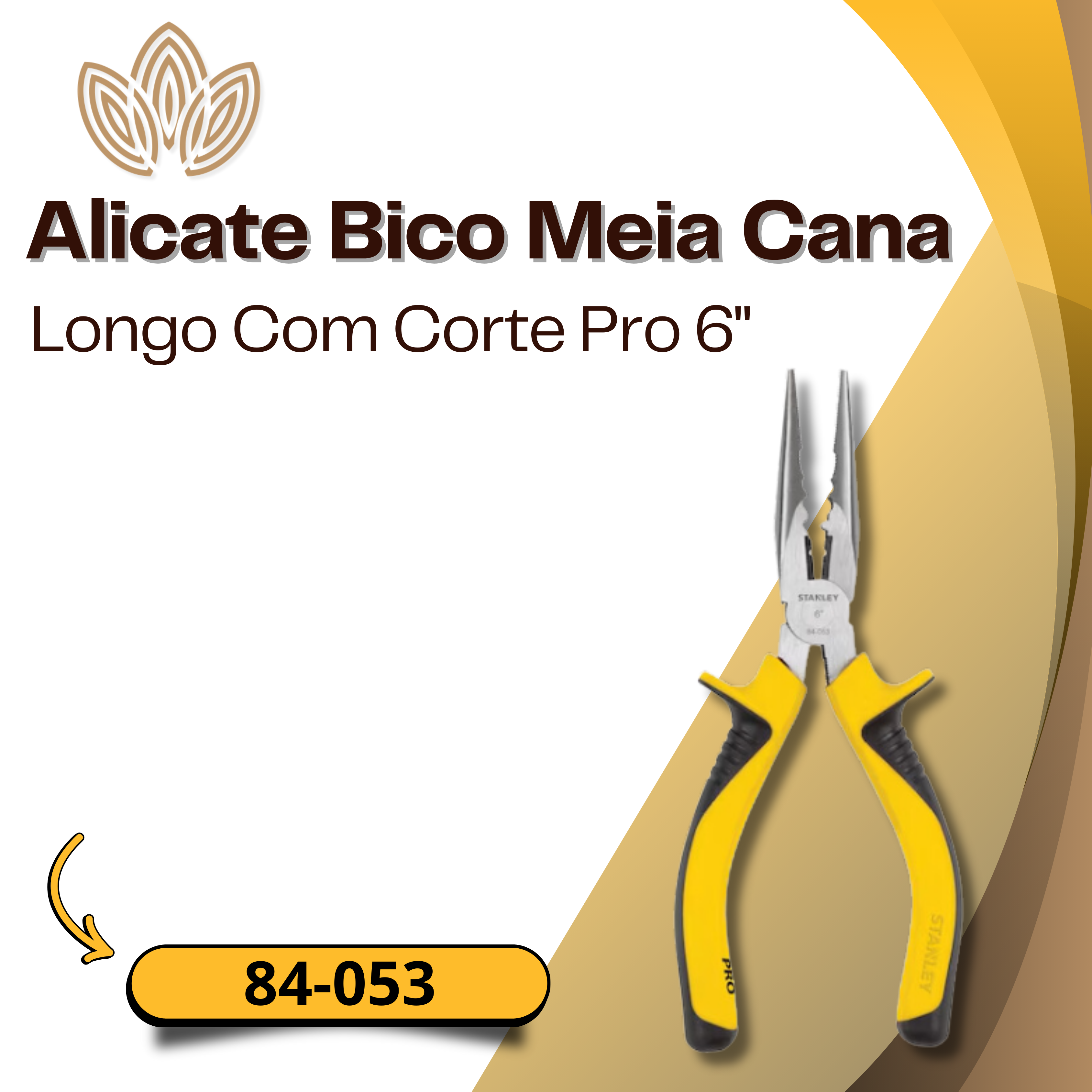 Alicate Bico Meia Cana 84-053