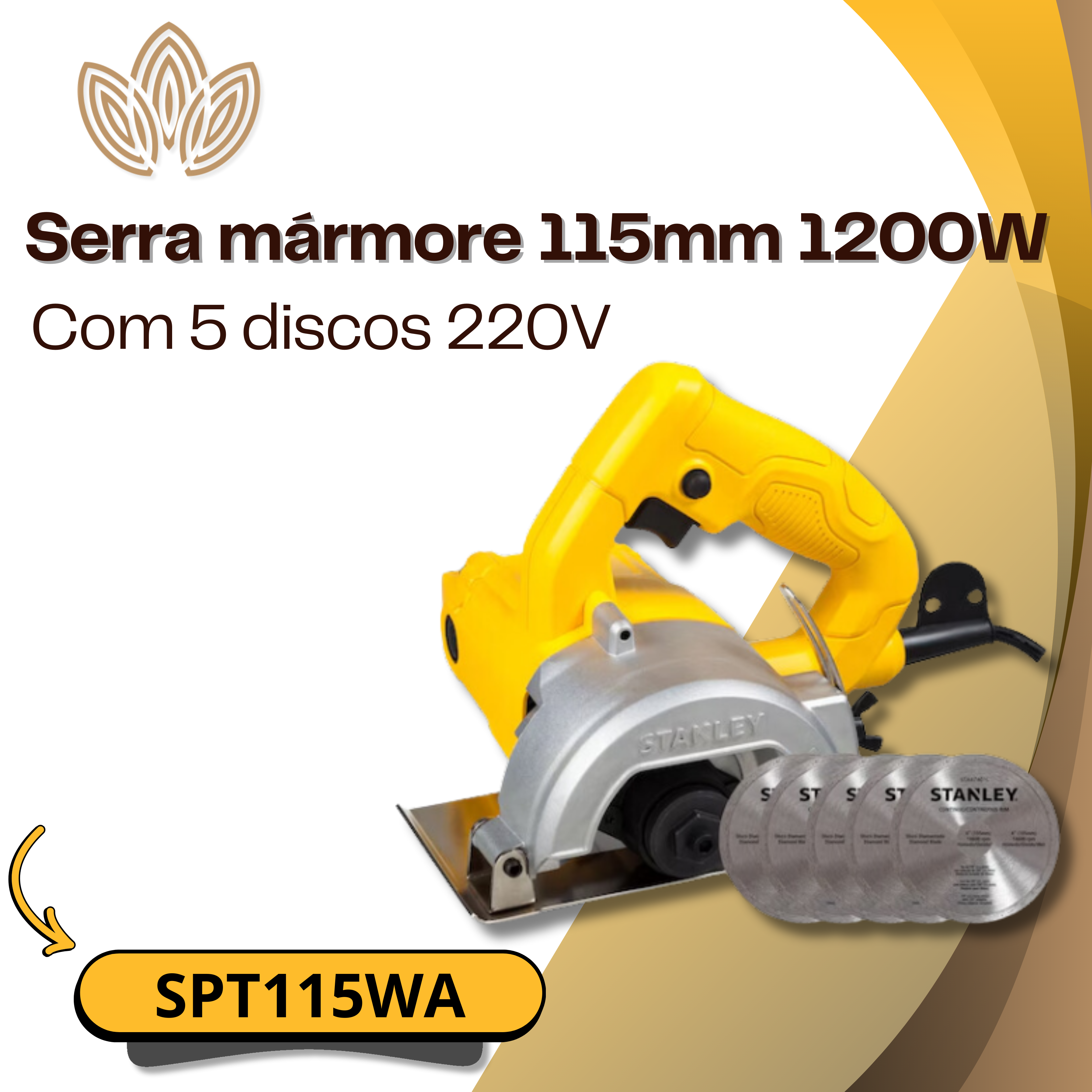 Serra mármore 115mm 1200W SPT115WA