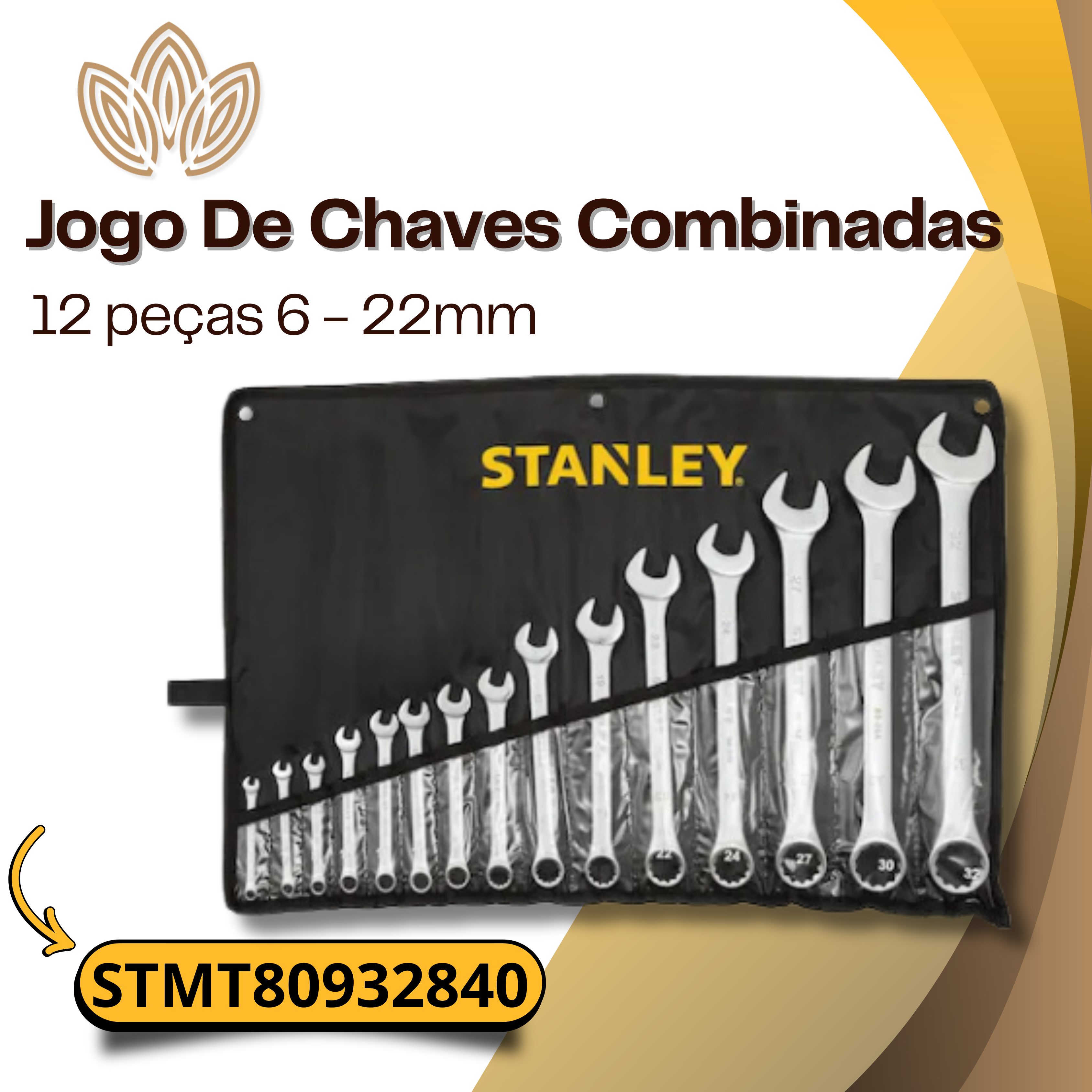 Jogo De Chaves Combinadas 12 peças 6 - 22mm STMT80932840