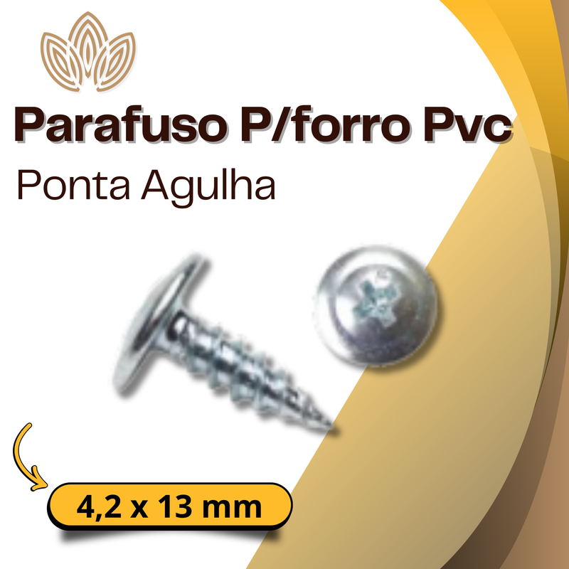 Parafuso P/forro Pvc Ponta de Agulha 4,2 x 13 mm