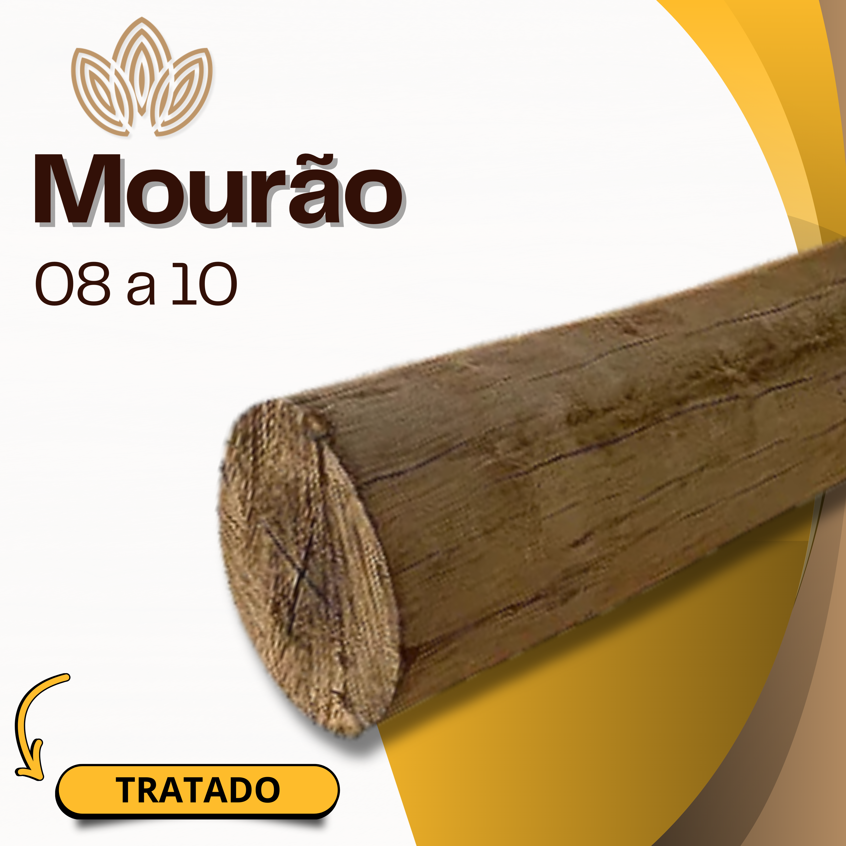 Mourões de Eucalipto Clone Tratado 08cm a 10cm
