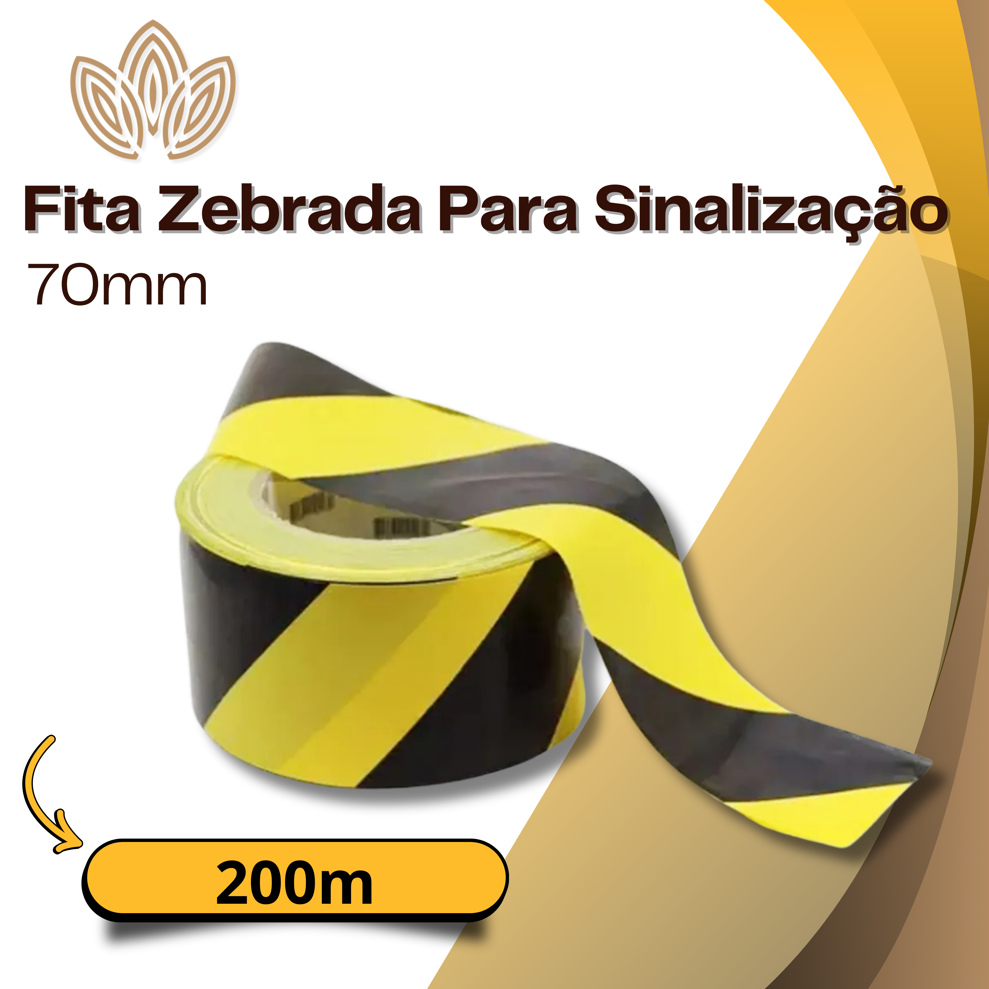 Fita Zebrada Para Sinalização 70mm x 200metros